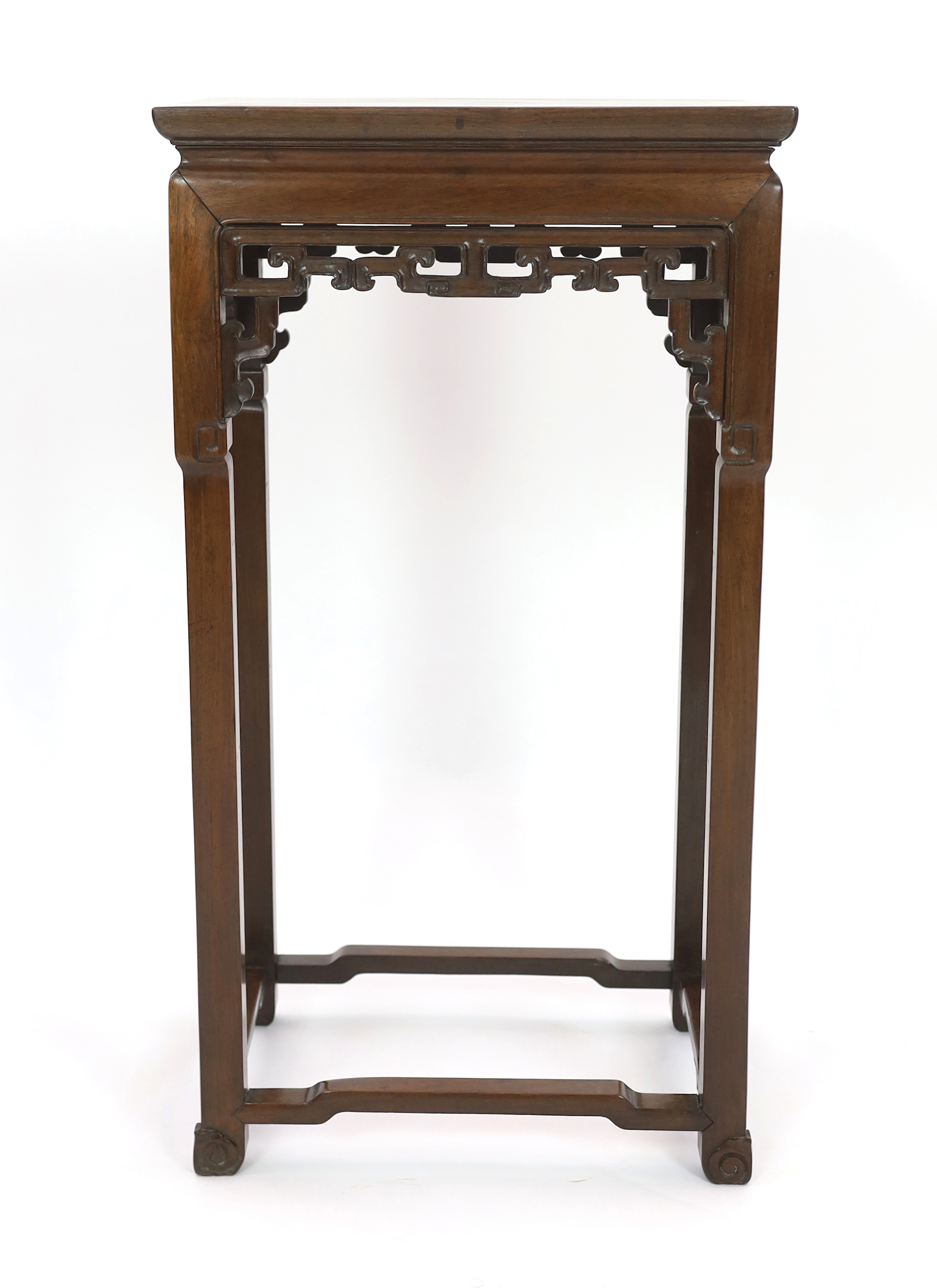 A Chinese Ming style hongmu jardiniere stand, 19th century